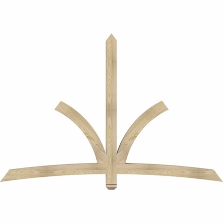 Ekena Millwork Davenport Rough Sawn Timber Gable Bracket, Douglas Fir, 84"W x 56"H x 4"D x 4"F, 16/12 Pitch GBW084X56X0404DAV00RDF